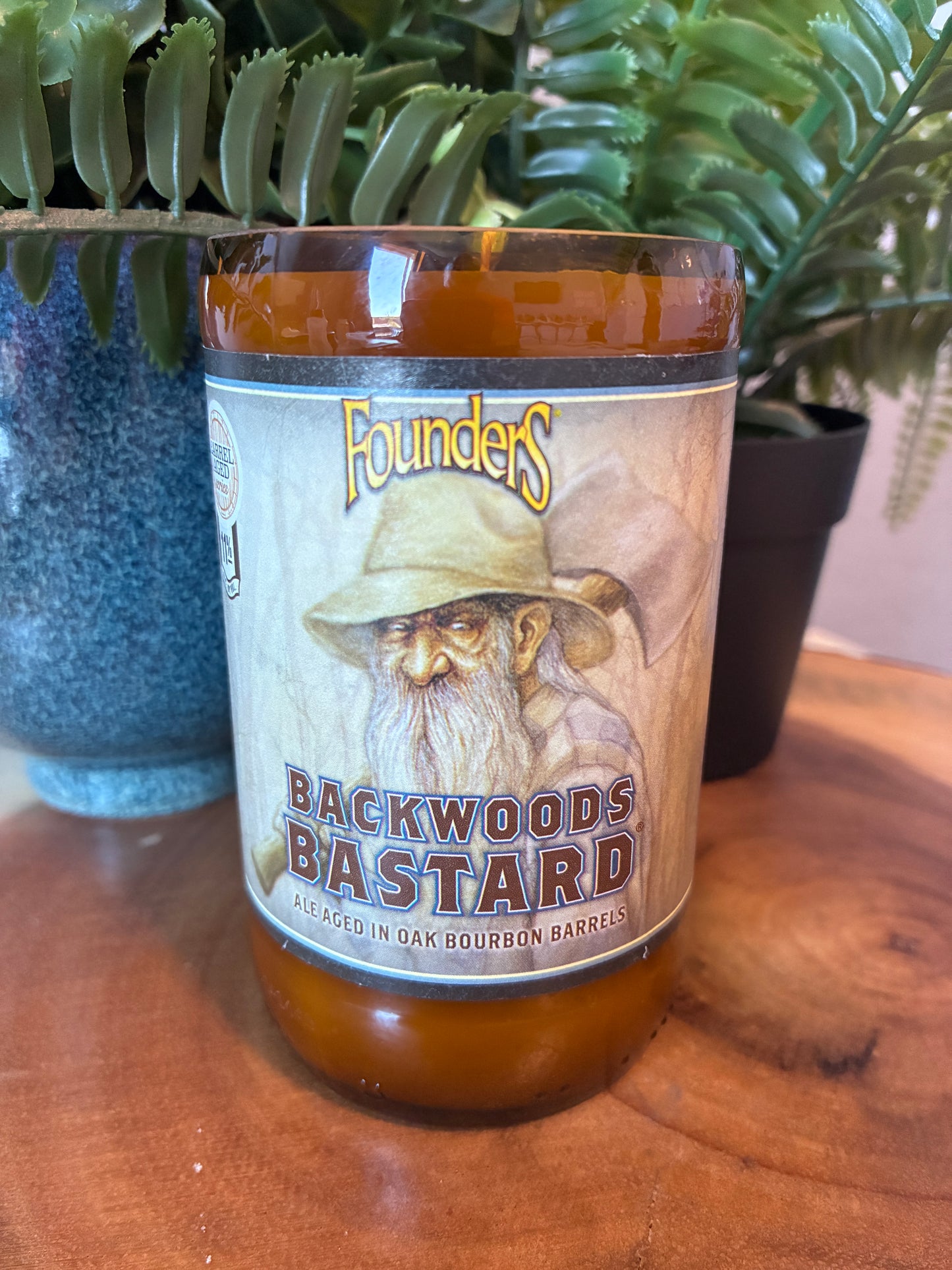 Backyard Bastard Beer Bottle Candle