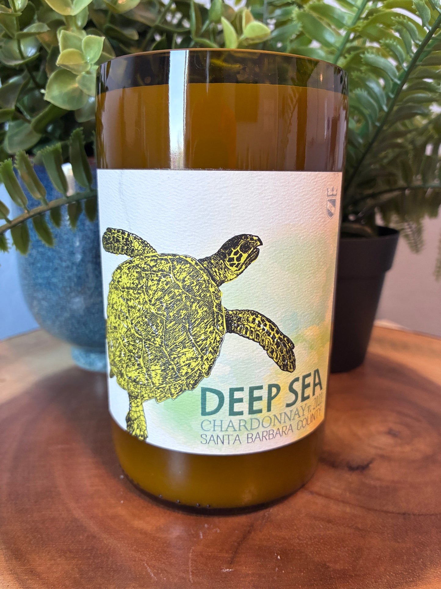 Deep Sea 'Turtle' Chardonnay Wine Bottle Candle