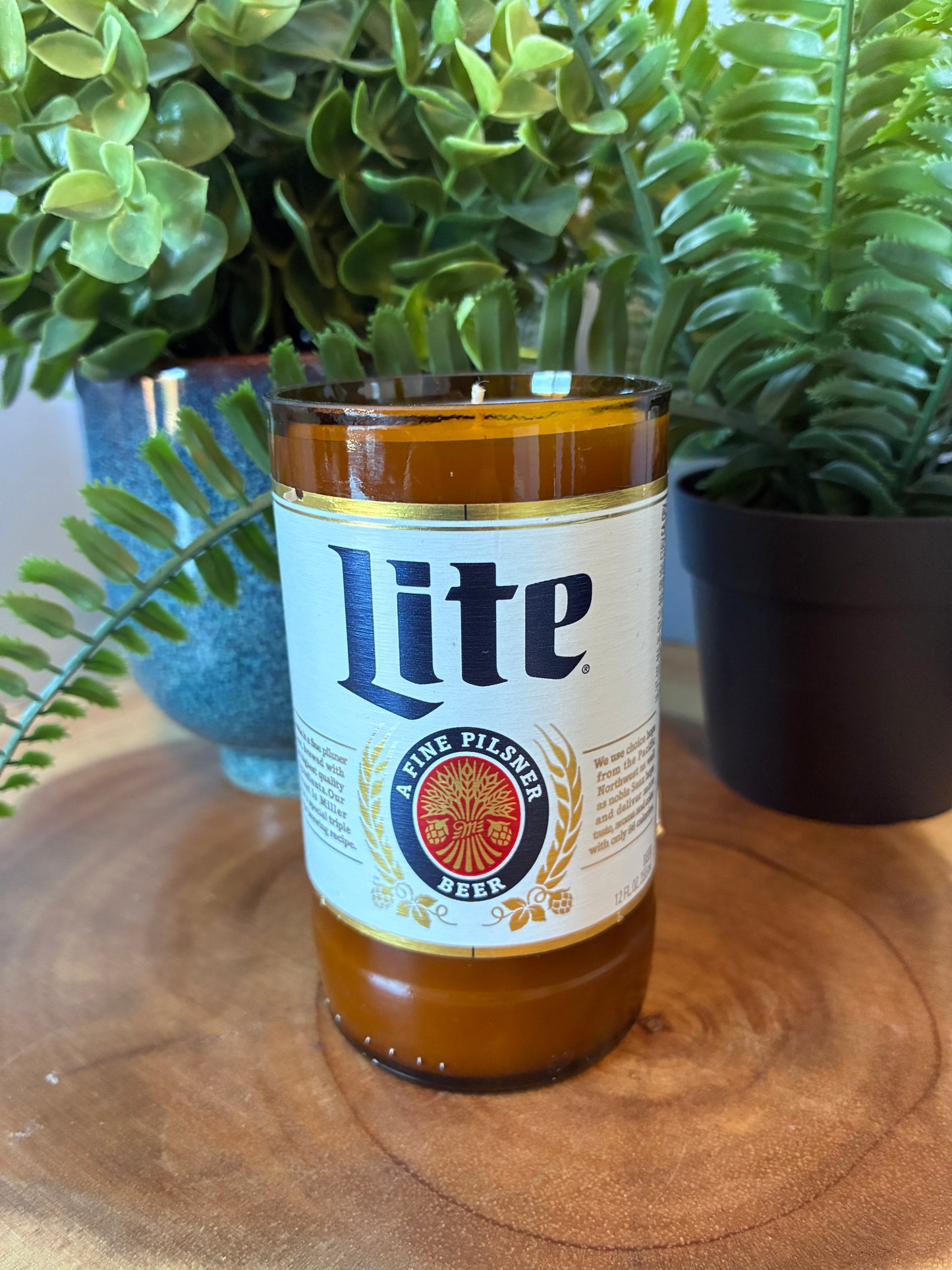 Miller Lite Beer Bottle Candle