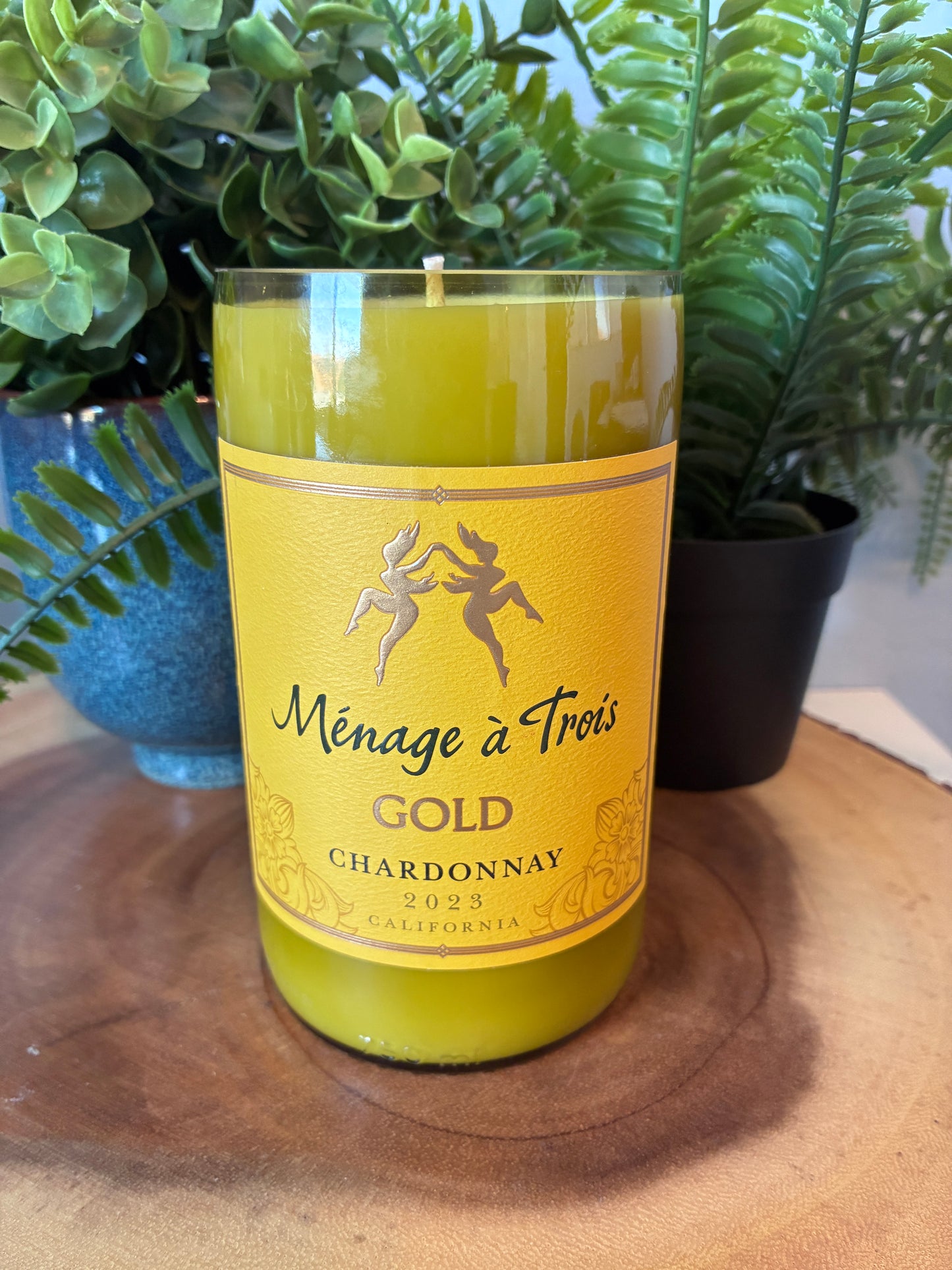 Menage a Trois 'Gold' Chardonnay Wine Candle