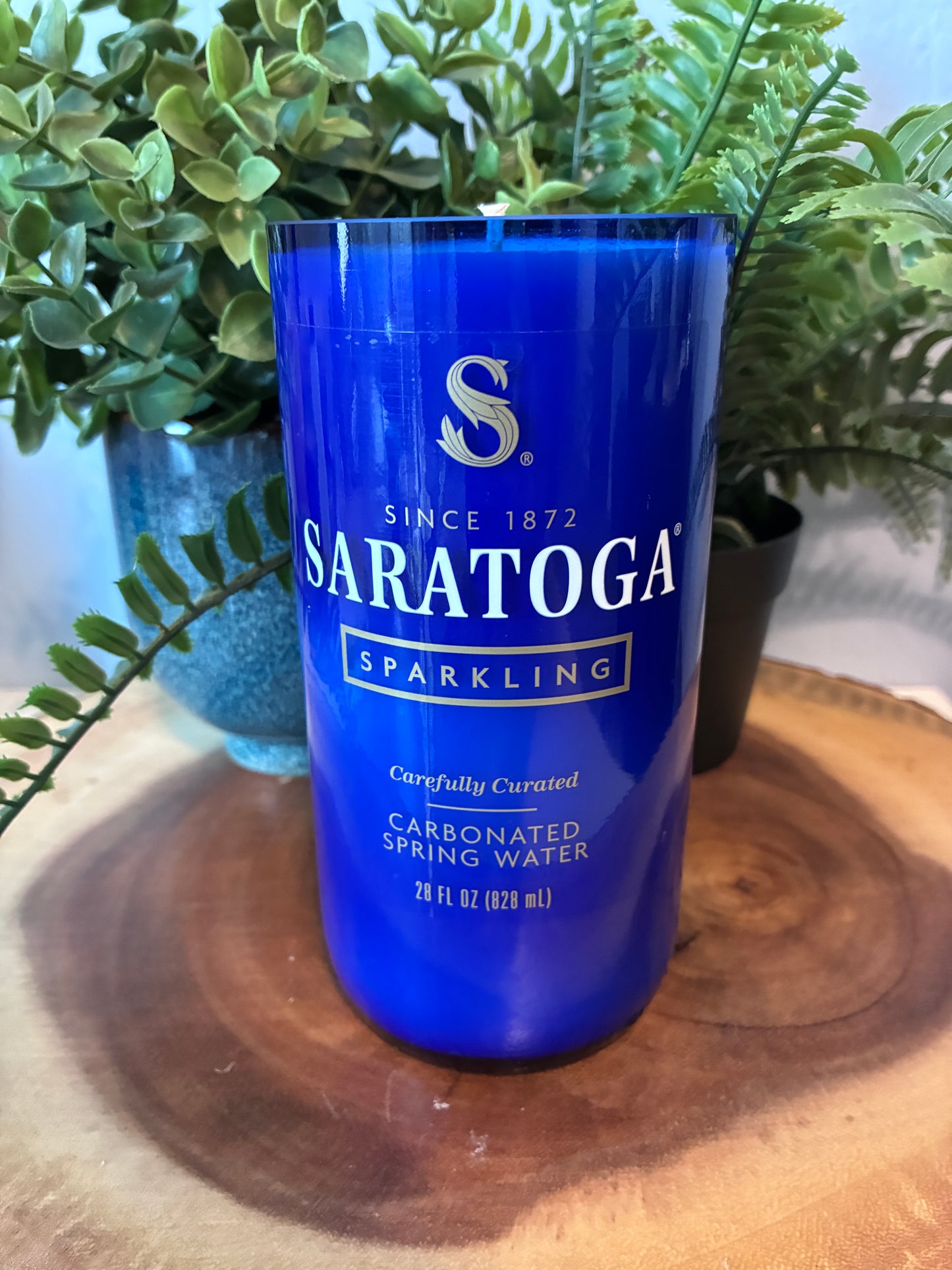 Saratoga Still Water Bottle Candle