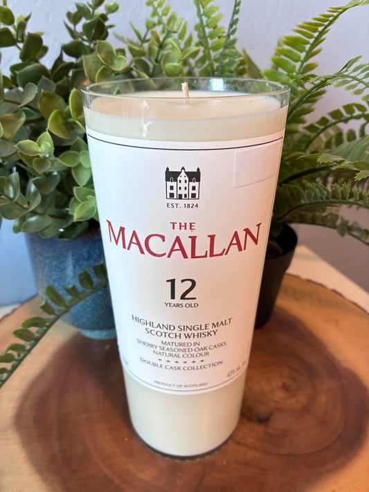 Macallen '12 year' Scotch Whiskey Bottle Candle