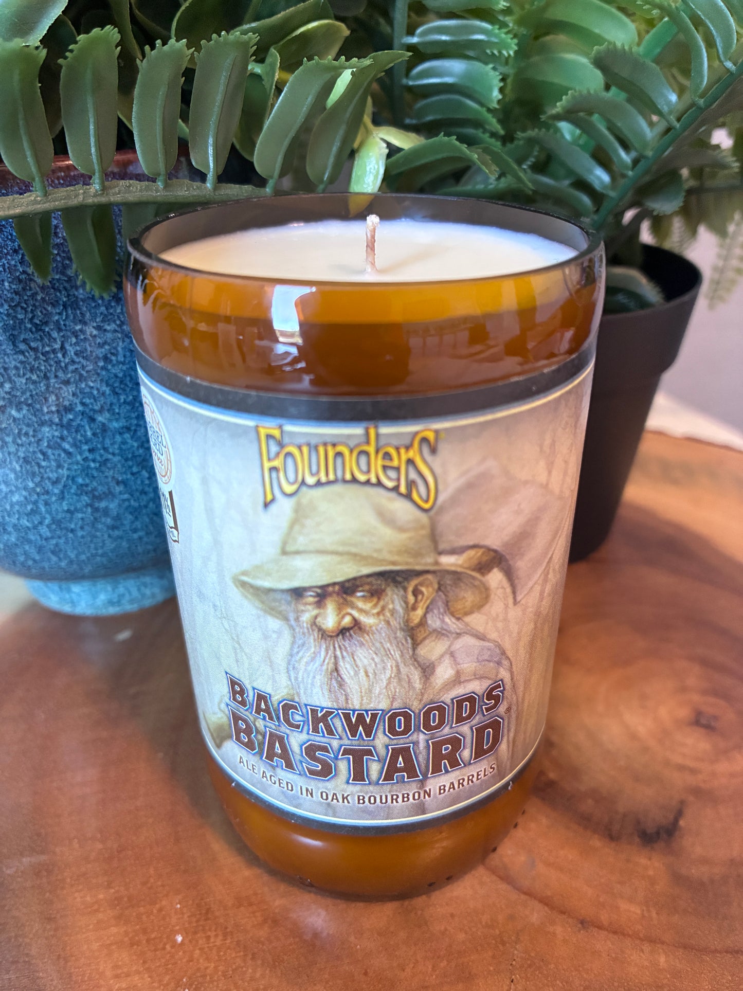 Backyard Bastard Beer Bottle Candle