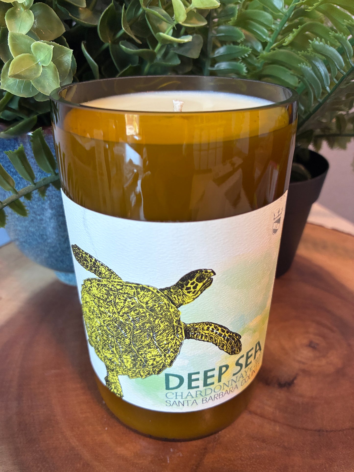 Deep Sea 'Turtle' Chardonnay Wine Bottle Candle
