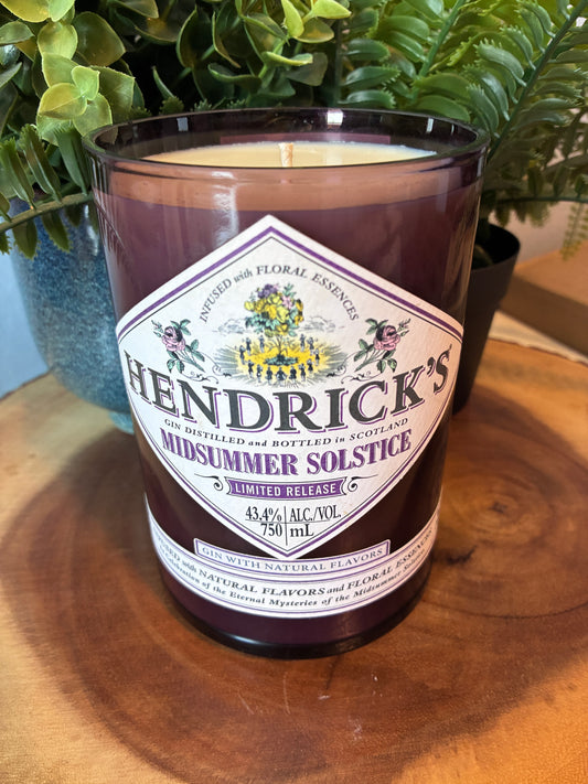 Hendricks 'Midsummer Solstice' Gin Bottle Candle