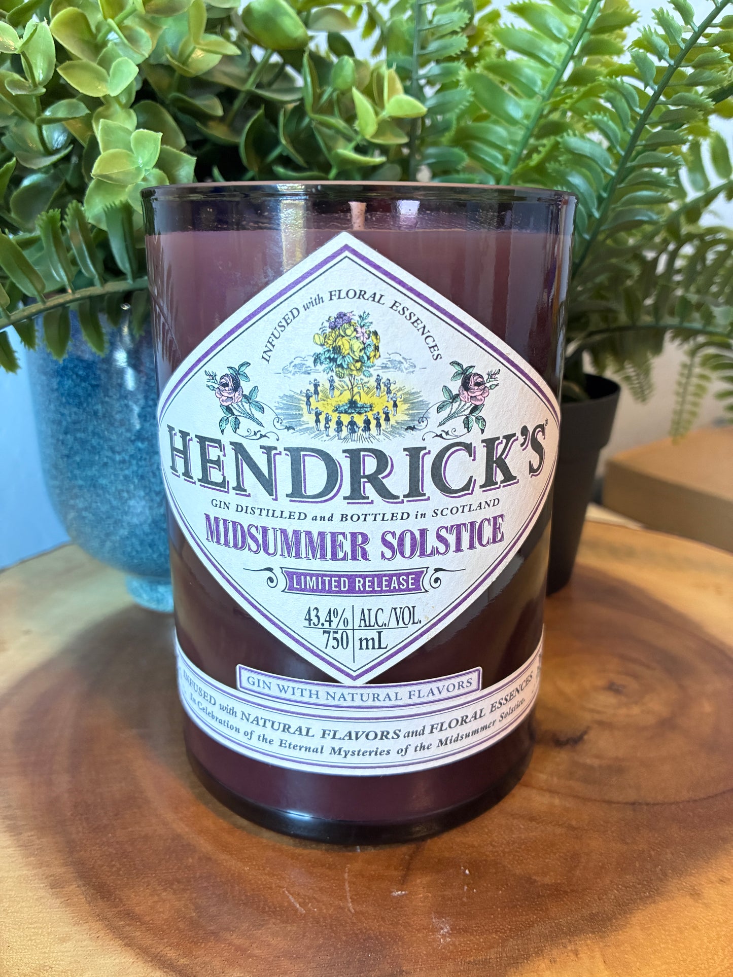 Hendricks 'Midsummer Solstice' Gin Bottle Candle