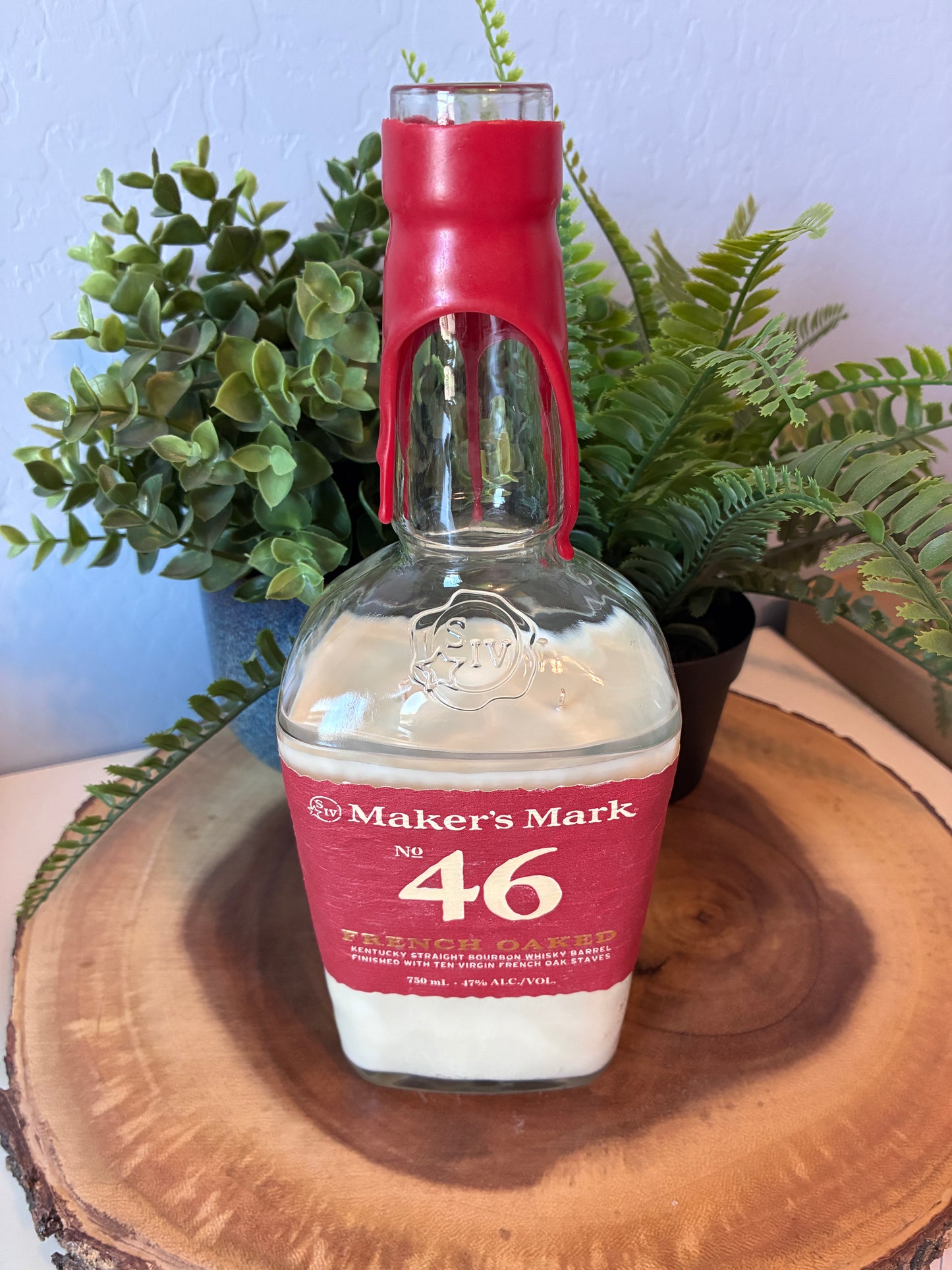 Makers Mark 'No. 46 French Oaked' Bourbon Whiskey Bottle Candle