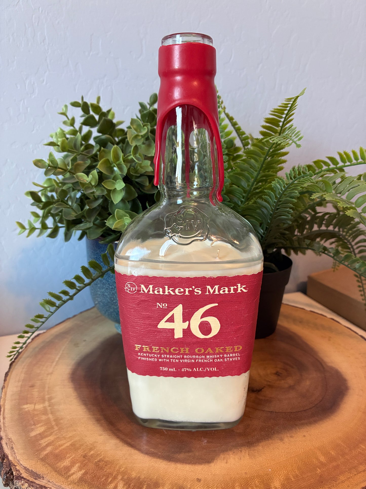Makers Mark 'No. 46 French Oaked' Bourbon Whiskey Bottle Candle