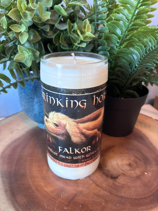 Drinking Horn 'Falkor' Mead Bottle Candle