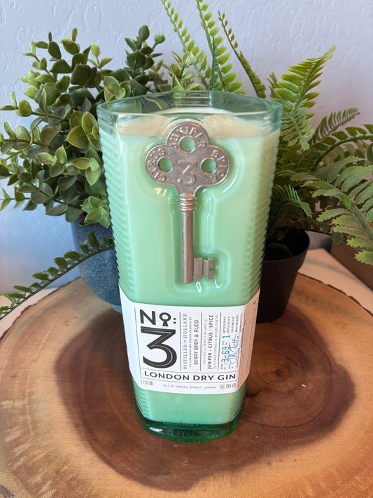 No. 3 'Key' London Dry Gin Bottle Candle