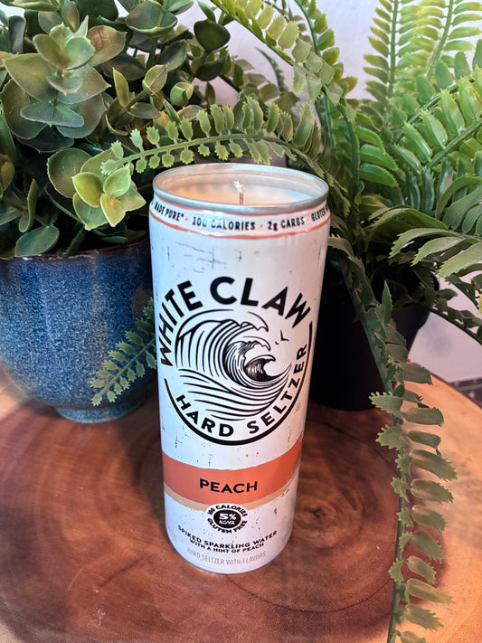 White Claw 'Peach' Hard Seltzer Candle