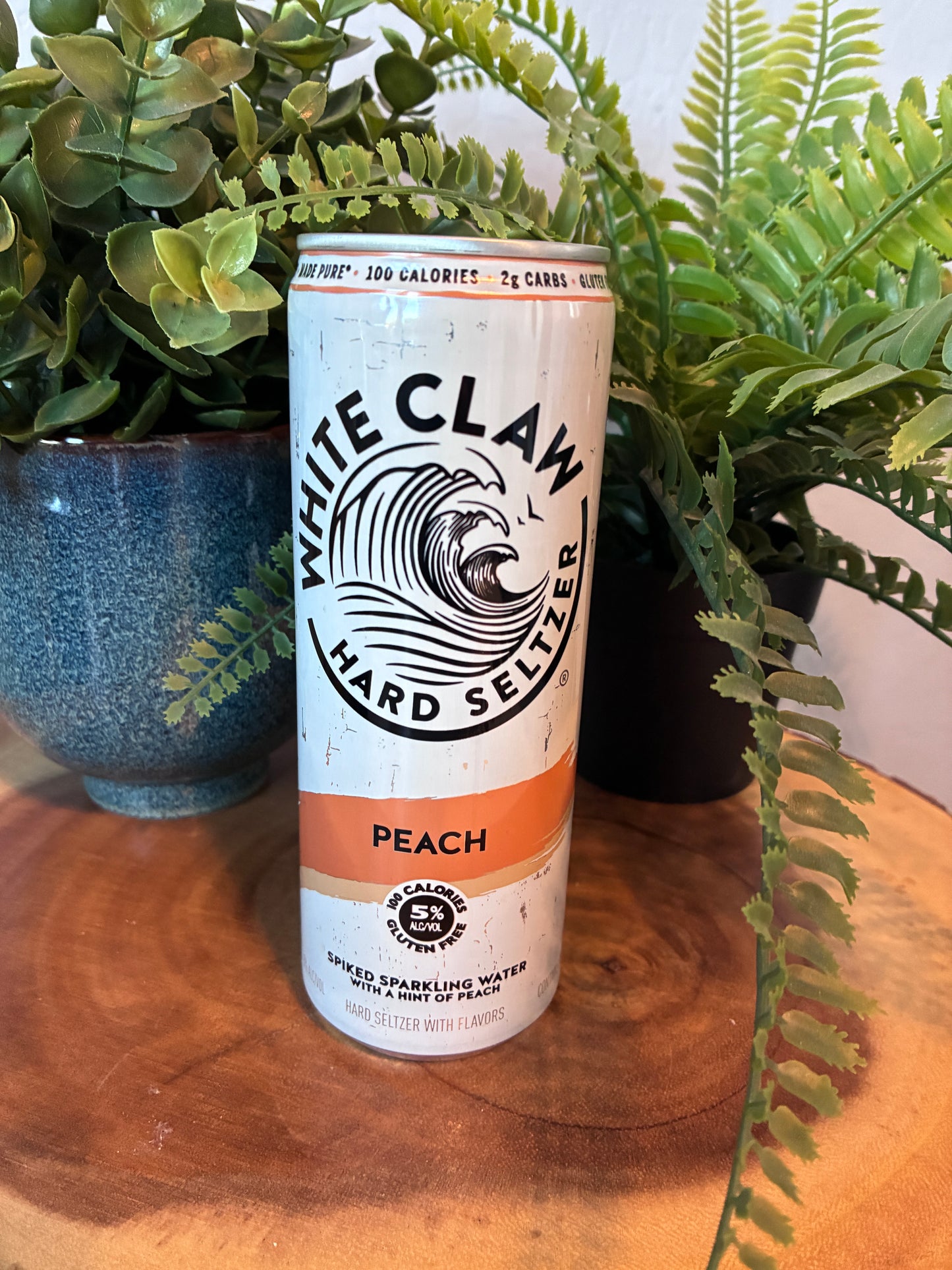 White Claw 'Peach' Hard Seltzer Candle