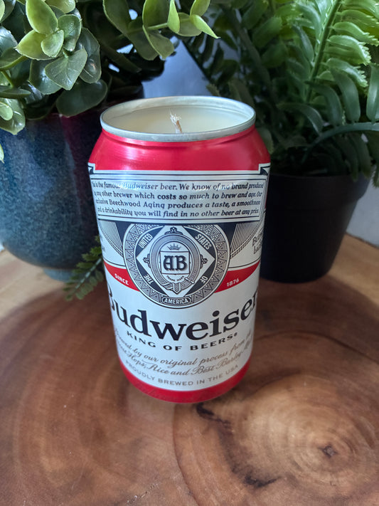 Budweiser Beer Can Candle