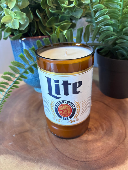 Miller Lite Beer Bottle Candle