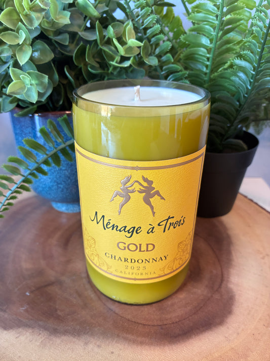 Menage a Trois 'Gold' Chardonnay Wine Candle