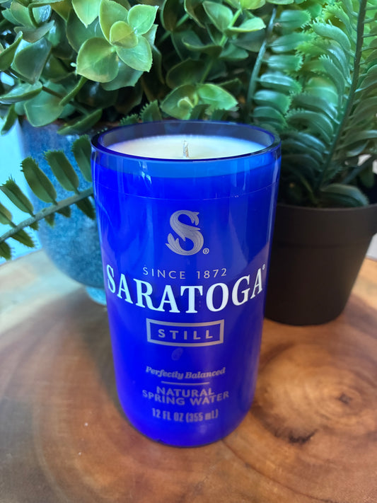 Saratoga Still Water Bottle Candle