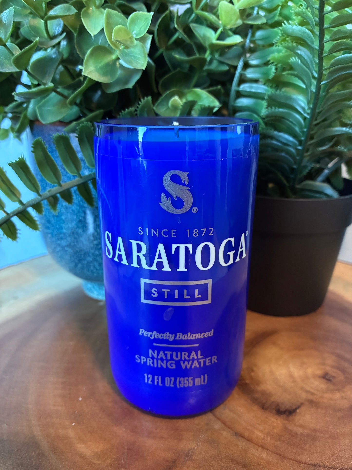 Saratoga Still Water Bottle Candle